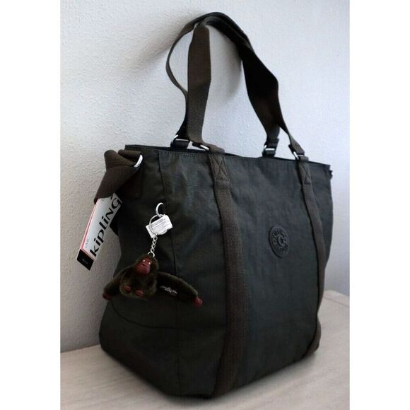 Kipling KIB6E6-3DU Women's Large Field Green Adara Crossbody Tote Bag - Picture 11 of 12